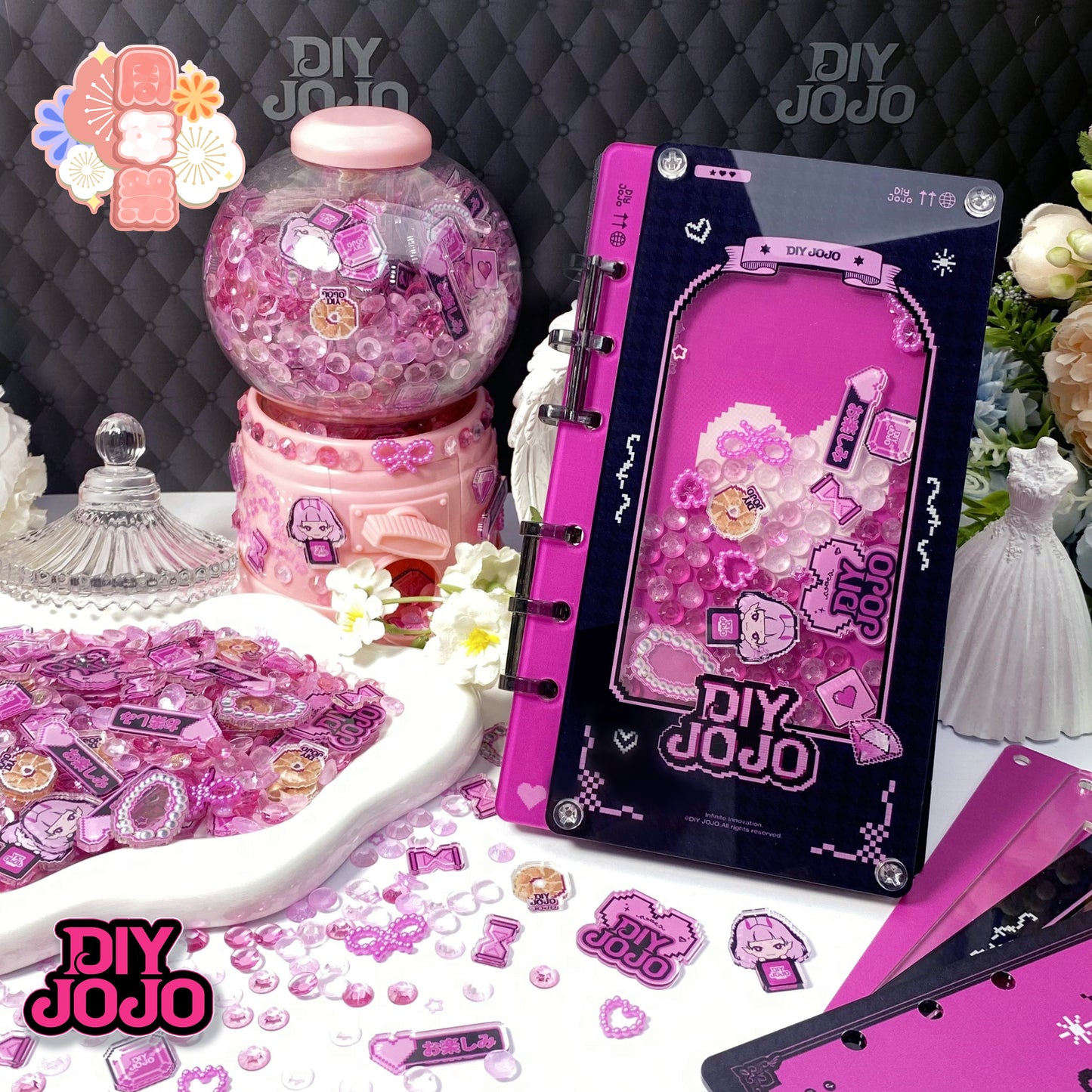 【R1740】~JOJOガールズ~アクリルシャカシャカカード&レジンダイヤモンド&レジンDIY