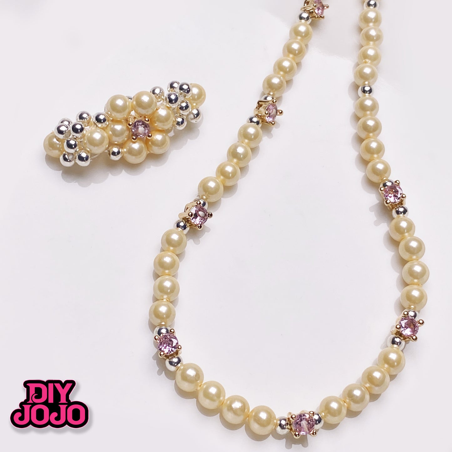 【R2612】シャンパン玉ー ミニシェルパール(約4mm) & ジルコニアメタル