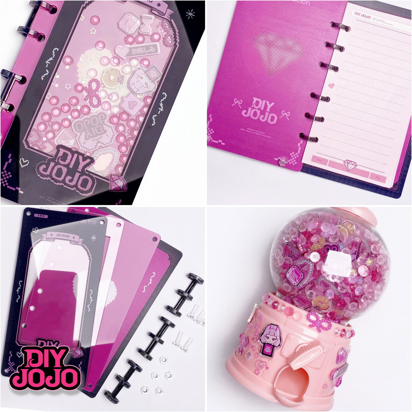【R1740】~JOJOガールズ~アクリルシャカシャカカード&レジンダイヤモンド&レジンDIY