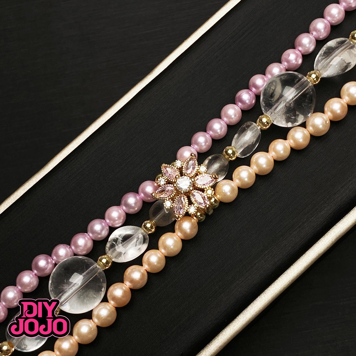 【R2605】ラブリーデイー14K金メッキ色落ちにくいジルコニアロンデル(3つ穴あり)