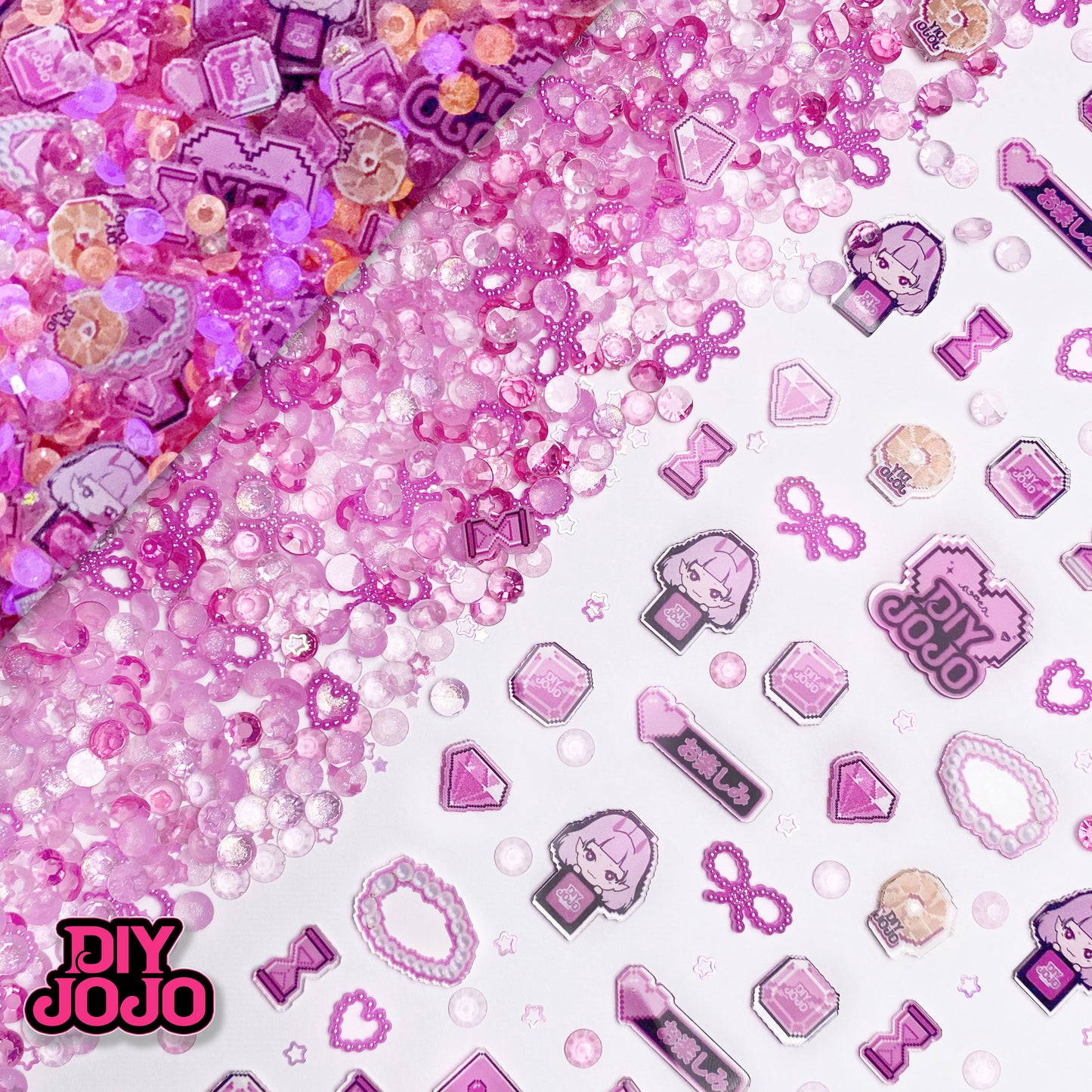 【R1740】~JOJOガールズ~アクリルシャカシャカカード&レジンダイヤモンド&レジンDIY