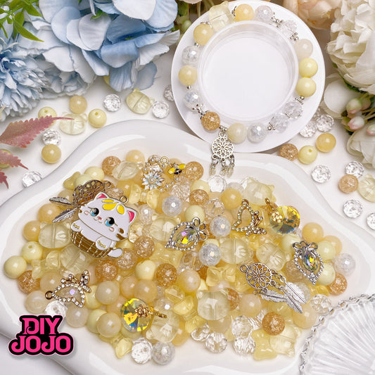 【R2819】おはようー高級ストーン（玉石）＆高品質なガラスビーズ＆高品質K9花火ガラス ビーズ＆瑠璃ビーズ＆メタル