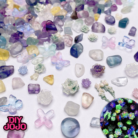 ～残りわずか～【R2635】賢者の花ー砕石シリーズ（フローライト）＆柔らかいお花