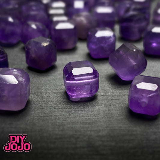 【R2608】神聖の紫ーDIY JOJO厳選　高品質天然アメジスト（キューブ型）